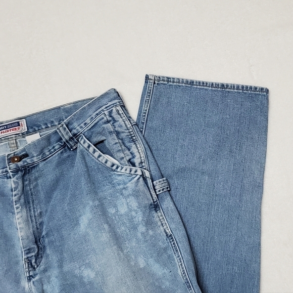 VINTAGE 90s Old Navy Light Wash Distressed High Rise Skater Carpenter Jeans 36 - Picture 3 of 10